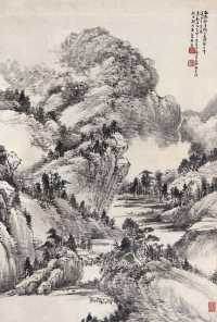 萧俊贤 已未（1919年）作 春山图 立轴